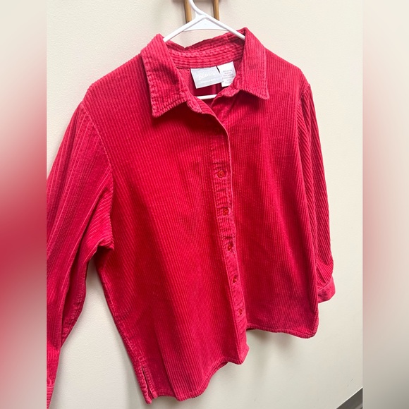 90s Vintage 🩷 Blair Corduroy Button-Up Shirt - Picture 2 of 4